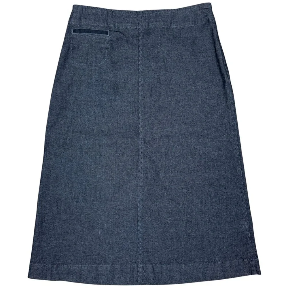 EUC Women's EILEEN FISHER‎ Long A-Line Denim Black Skirt | Size S